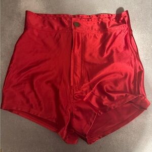 Women’s Red Metallic Shorts NWT